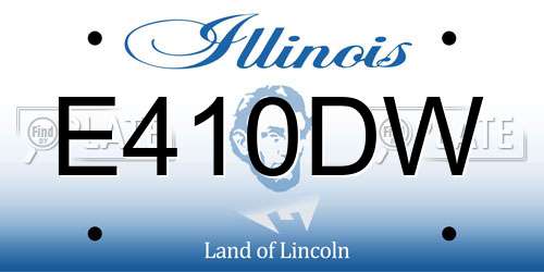 E410DW Illinois License Plate