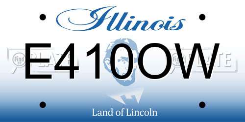 E410OW Illinois License Plate