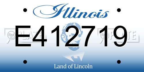 E412719 Illinois License Plate