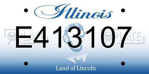 E413107 Illinois License Plate