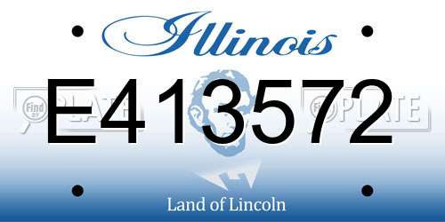 E413572 Illinois License Plate