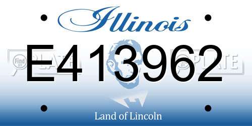 E413962 Illinois License Plate