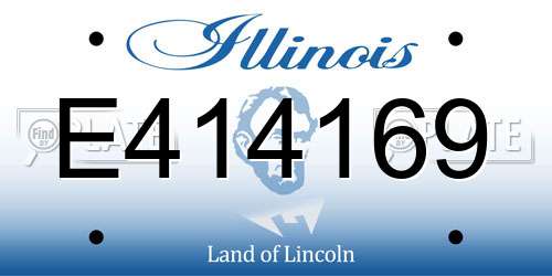 E414169 Illinois License Plate