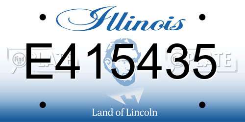 E415435 Illinois License Plate