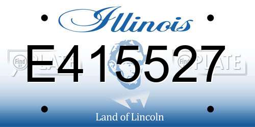 E415527 Illinois License Plate