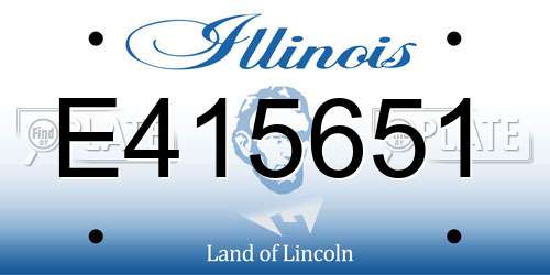 E415651 Illinois License Plate