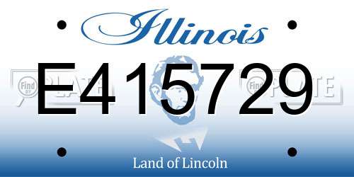 E415729 Illinois License Plate