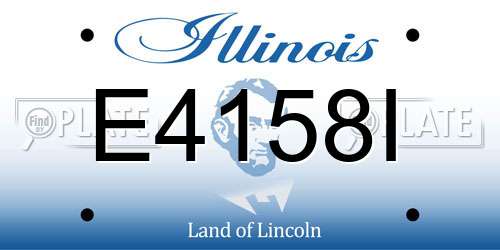 E4158I Illinois License Plate