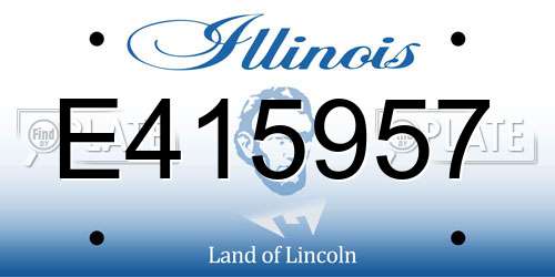 E415957 Illinois License Plate