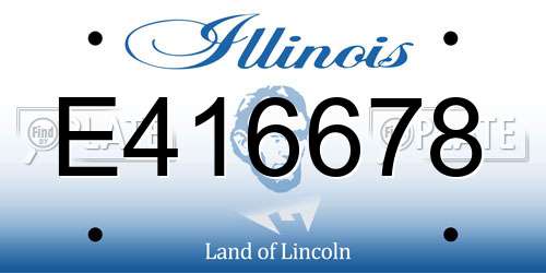E416678 Illinois License Plate
