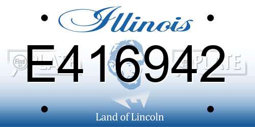 E416942 Illinois License Plate