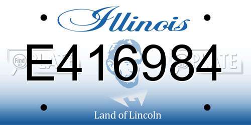 E416984 Illinois License Plate