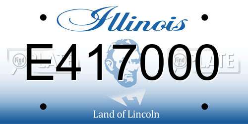 E417000 Illinois License Plate