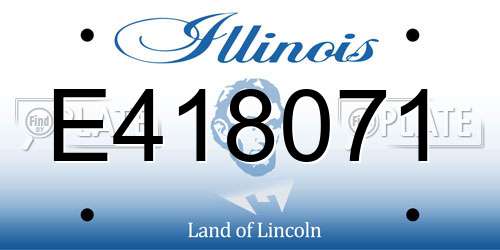 E418071 Illinois License Plate