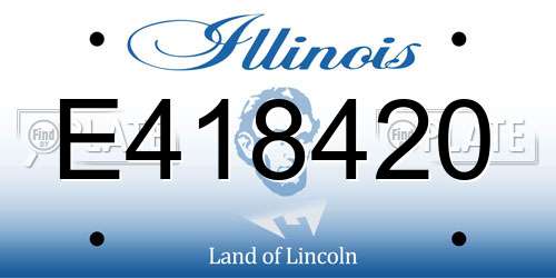 E418420 Illinois License Plate