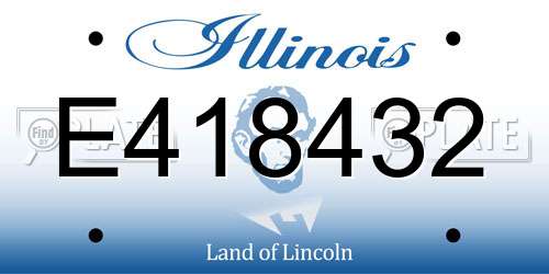 E418432 Illinois License Plate