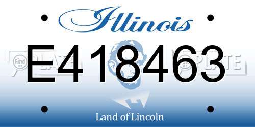 E418463 Illinois License Plate