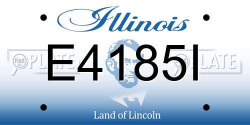 E4185I Illinois License Plate