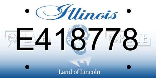 E418778 Illinois License Plate