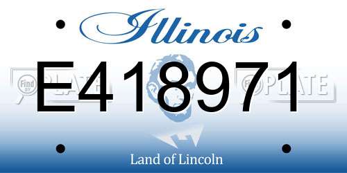 E418971 Illinois License Plate