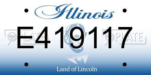 E419117 Illinois License Plate
