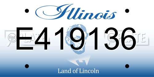 E419136 Illinois License Plate