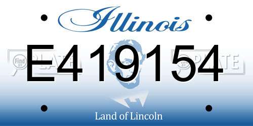 E419154 Illinois License Plate