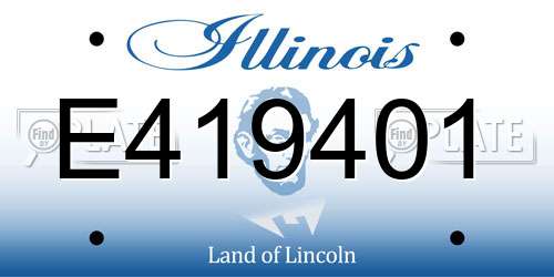 E419401 Illinois License Plate