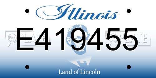 E419455 Illinois License Plate