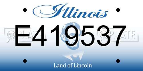 E419537 Illinois License Plate