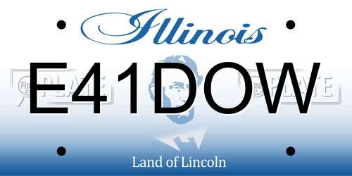 E41DOW Illinois License Plate