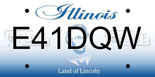E41DQW Illinois License Plate