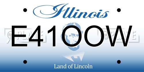 E41OOW Illinois License Plate