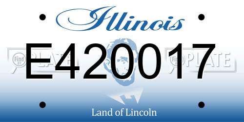 E420017 Illinois License Plate