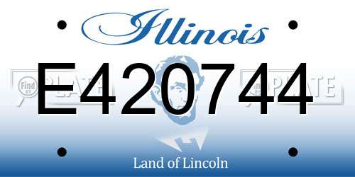 E420744 Illinois License Plate