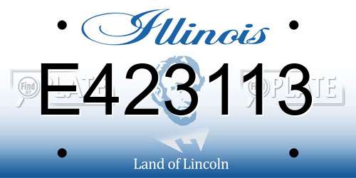 E423113 Illinois License Plate
