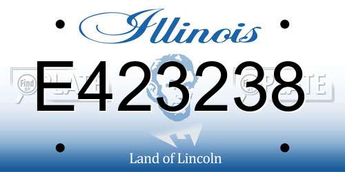 E423238 Illinois License Plate