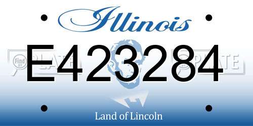 E423284 Illinois License Plate