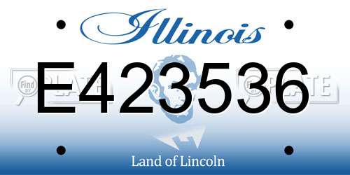 E423536 Illinois License Plate