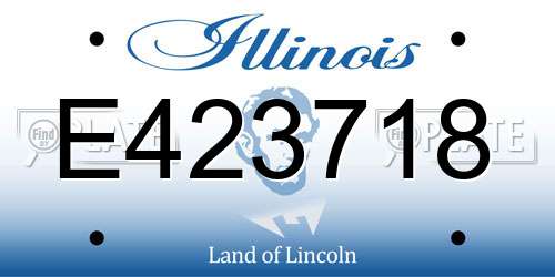 E423718 Illinois License Plate