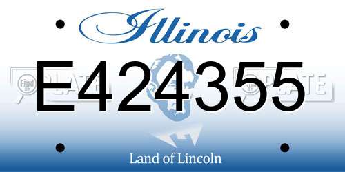 E424355 Illinois License Plate