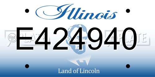 E424940 Illinois License Plate