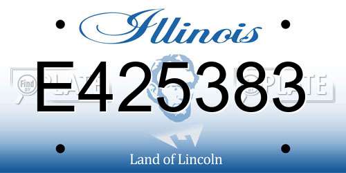 E425383 Illinois License Plate