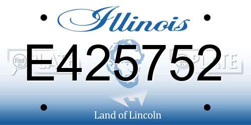 E425752 Illinois License Plate