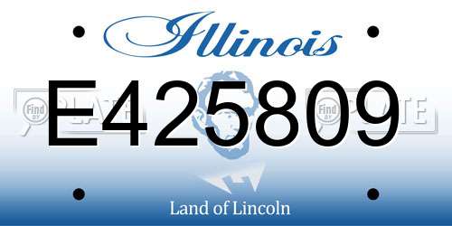 E425809 Illinois License Plate