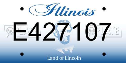 E427107 Illinois License Plate