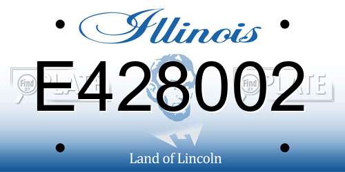 E428002 Illinois License Plate