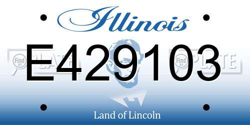 E429103 Illinois License Plate
