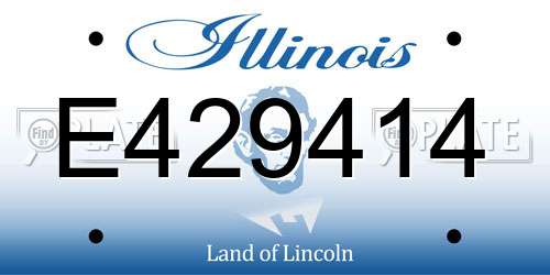 E429414 Illinois License Plate