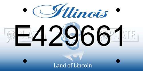 E429661 Illinois License Plate